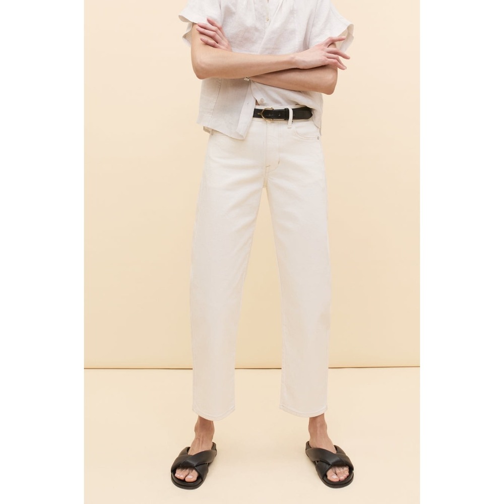 AYR The Knockout Size 28 Creme Soda Jeans Barrel Leg White NEW
